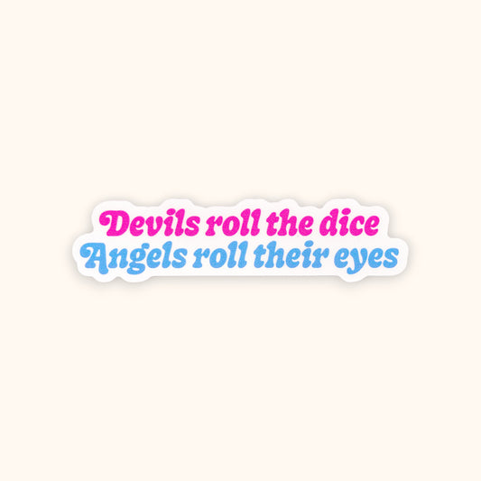 Devils Roll The Dice Mirror Cling | Taylor Window Cling | Summer Decal