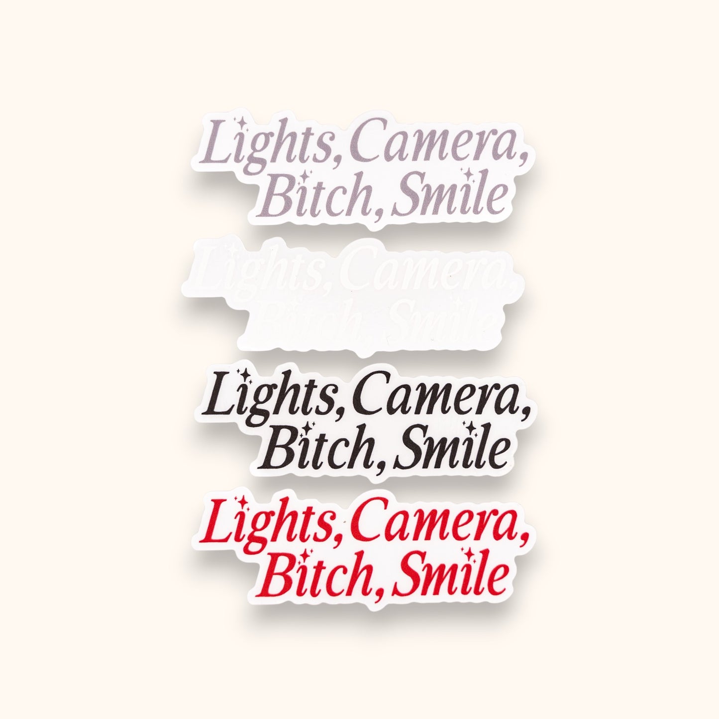 Lights Camera B*tch Smile Mirror Cling | With A Broken Heart Window Cling | Tortured Poets