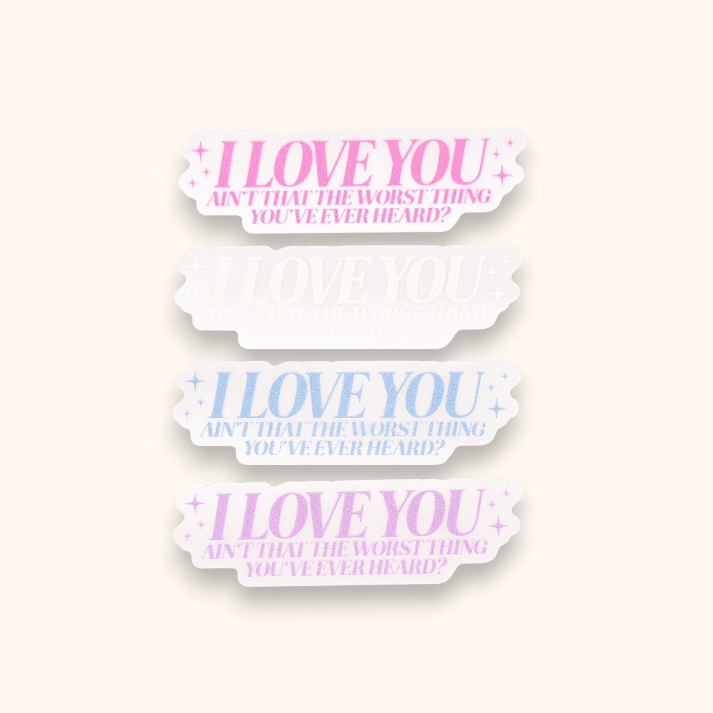 I Love You Mirror Cling | Summer Window Cling Decal | Lover Decal