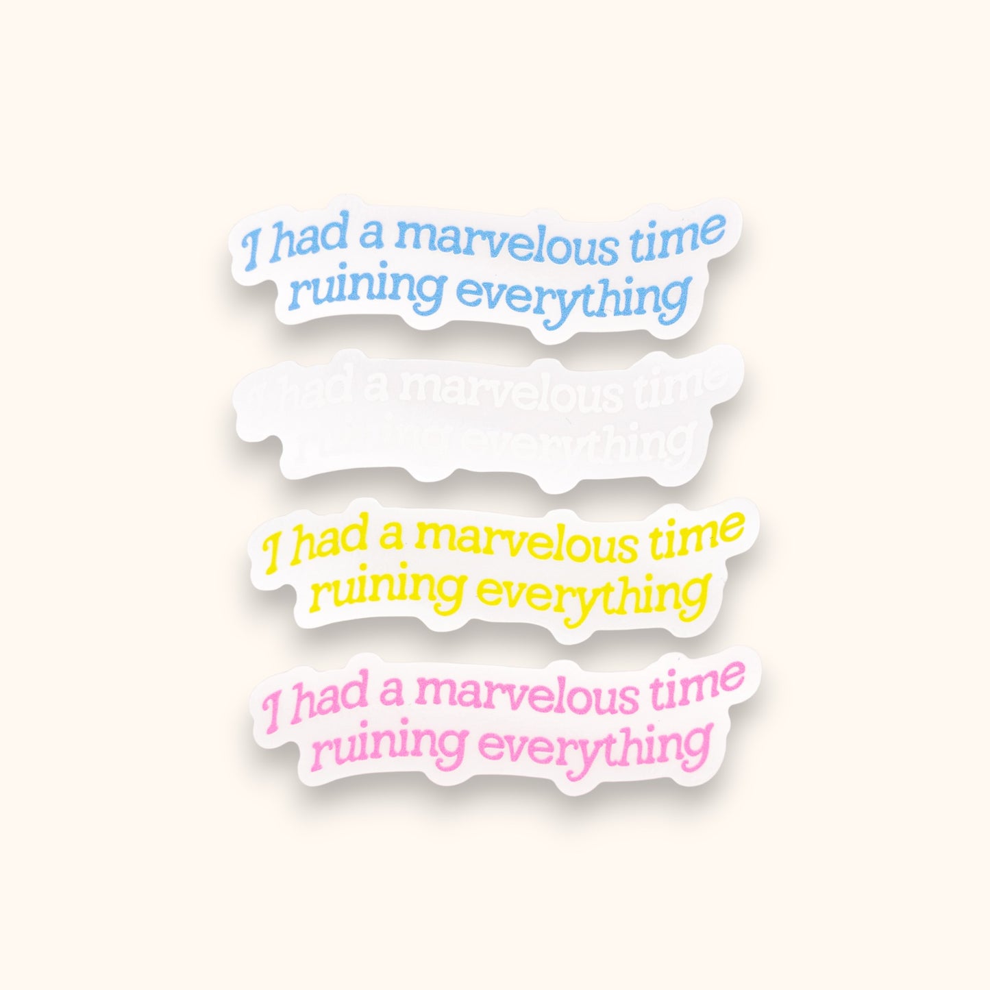 Marvelous Time Ruining Everything Mirror Cling | Last Great America Window Cling Decal | Folklore Decal