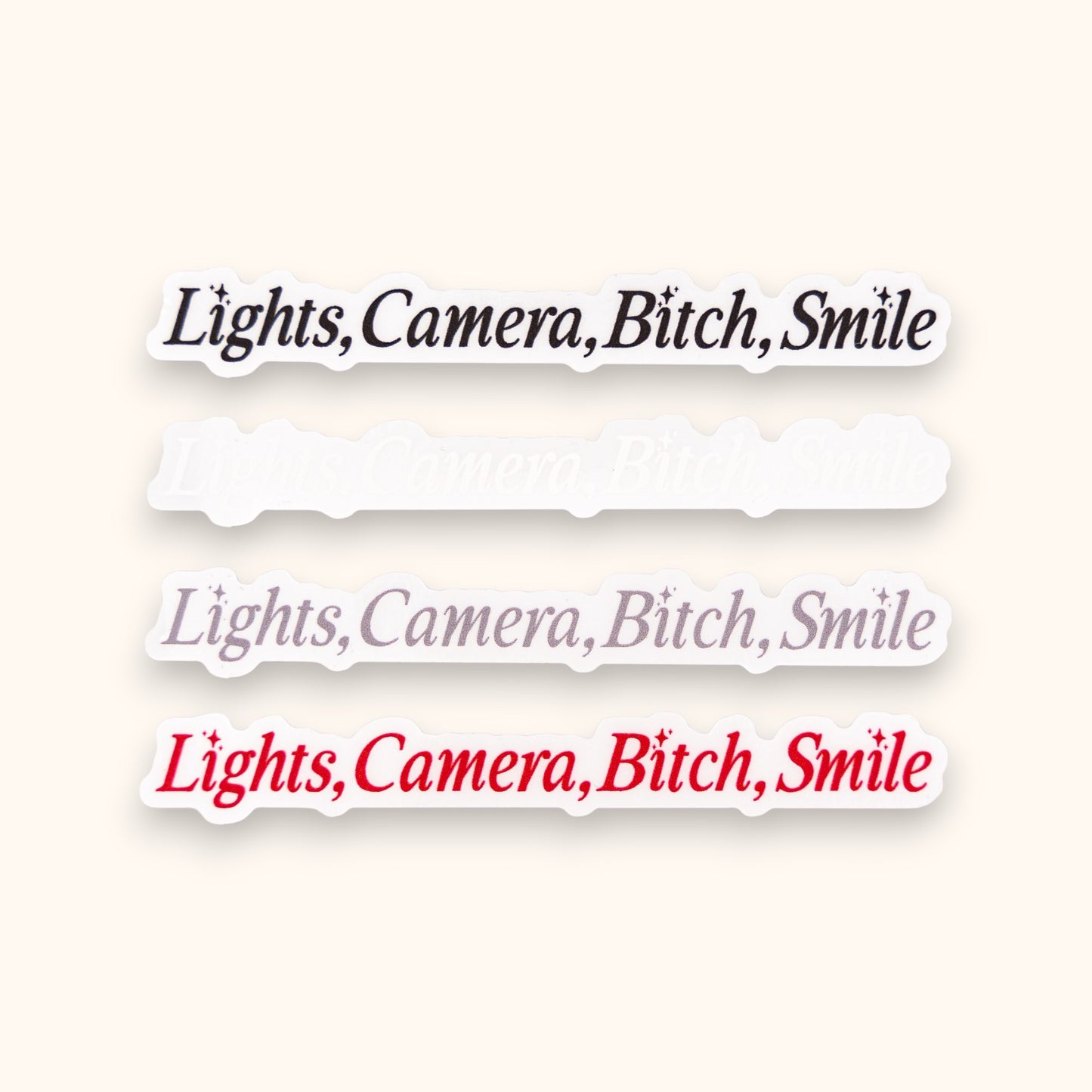 Lights Camera B*tch Smile Mirror Cling | With A Broken Heart Window Cling | Tortured Poets