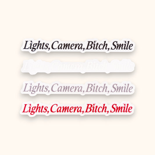 Lights Camera B*tch Smile Mirror Cling | With A Broken Heart Window Cling | Tortured Poets