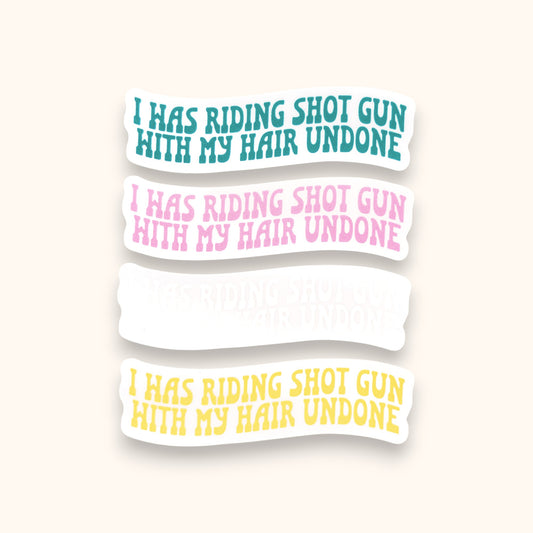 Riding Shotgun With My Hair Undone Mirror Cling | Taylor Window Cling | Our Song Decal