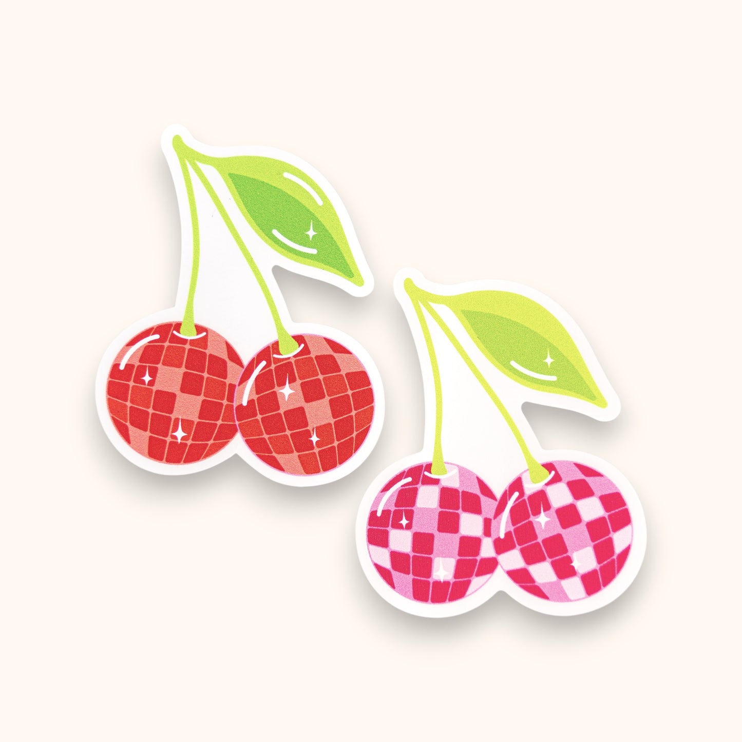 Disco Cherries Mirror Cling Decal | Window Cling Cherry Decal