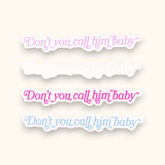 Don't You Call Him Baby Mirror Cling | Cherry Decal | Harry Window Cling