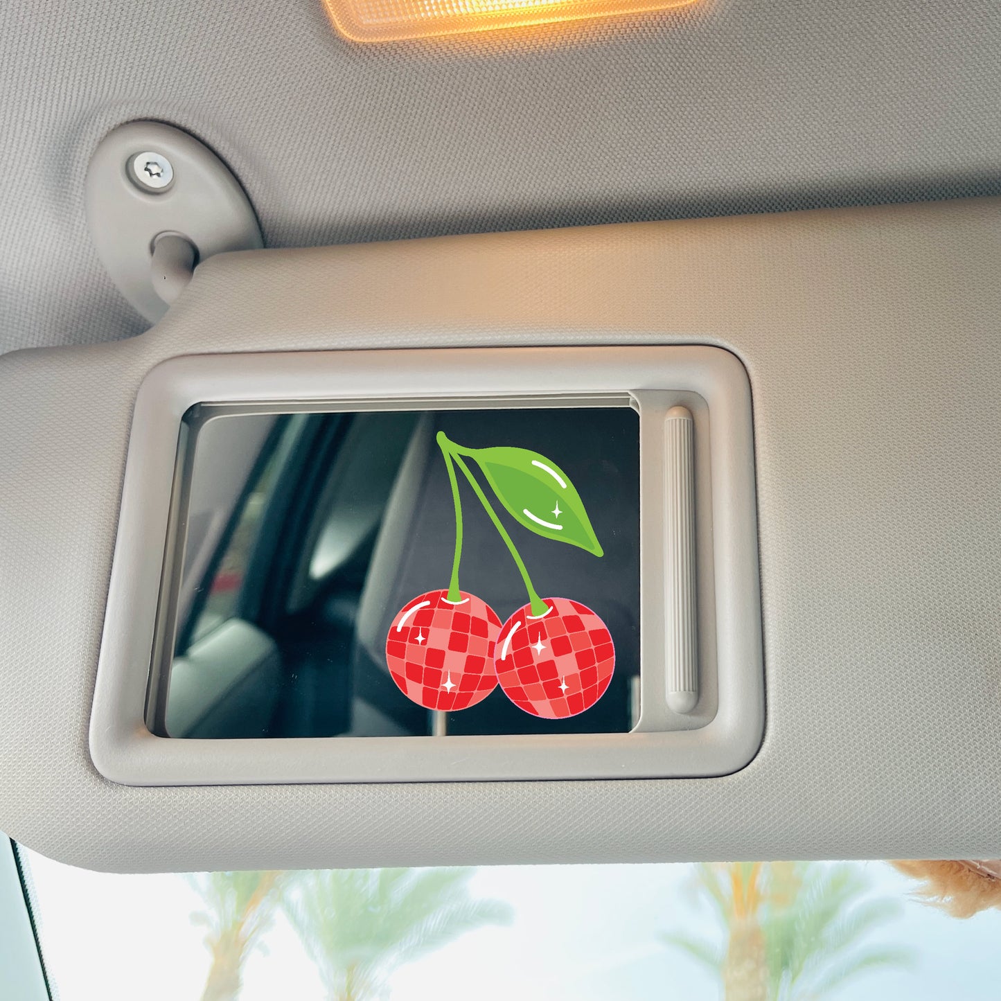 Disco Cherries Mirror Cling Decal | Window Cling Cherry Decal